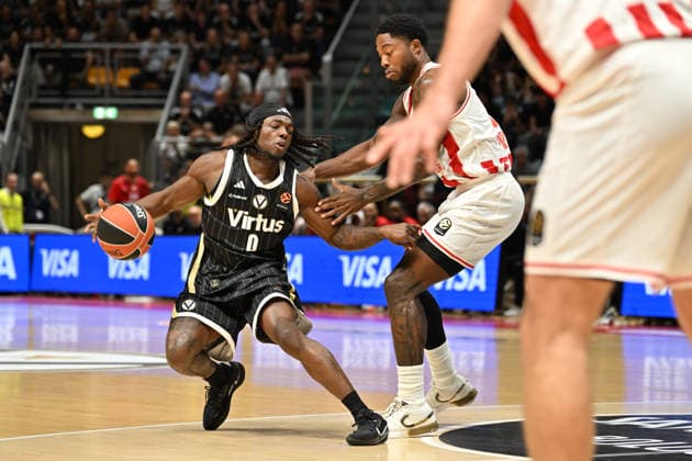 Virtus Bologna v Olympiacos Piraeus - Euroleague 2026 2027 Rasheed Bello of Virtus Bologna plays during the EuroLeague Basketball Championship 2026 2027, Matchday 3 of the regular season game between Virtus Bologna and Olympiacos Piraeus at PalaDozza in Bologna, Italy, on October 1, 2026. Bologna Italy  Copyright: xRobertoxTommasinix originalFilename:tommasini-virtusbo261001_npKVE.jpg