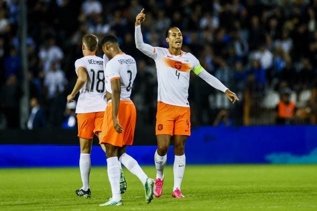 THESSALONIKI - Virgil van Dijk of the Netherlands reacts after scoring the 2-1 goal during the UEFA Nations League match between Greece and the Netherlands at Toumba Stadium on October 1, 2026, in Greece. KOEN VAN WEEL ANP xVIxANPxSportx xxANPxIVx 571098241 originalFilename: 571098241.jpg