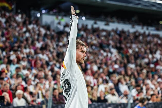 Fussball, UEFA Nations League Saison 2026 2027 Gruppe A2 - 3.Spieltag Deutschland - Serbien 01.10.2026, Allianz Arena Maximilian Mittelstädt (Deutschland, 18) München Allianz Arena Bayern Deutschland