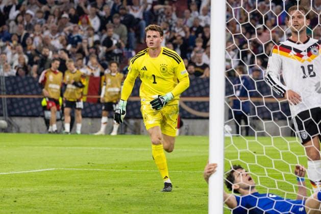 Fussball: UEFA Nations League 2026 - 2027, 3. Spieltag - Deutschland vs Serbien - Allianz-Arena (München) : Jonas Urig (Deutschland, 1) Freisteller Copyright: xMichellexLukax