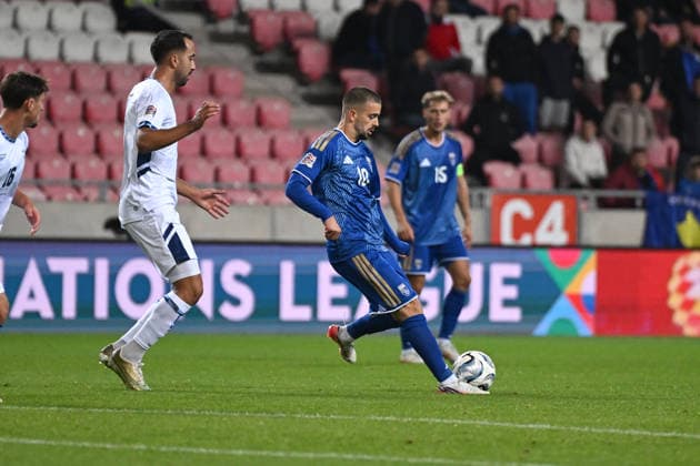 IPA89192458 - Edon Zhegrova (Kosovo) during the Nations League phase, Matchday 3, League B Group B3, between Israel and Kosovo on October 1, 2026, at Nagyerdei Stadium in Debrecen, Hungary  Copyright: xVincenzoxOrlando IPAxSportx xx IPA89192458