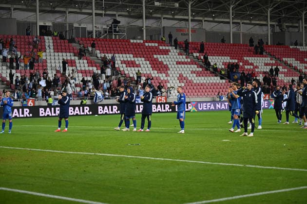 IPA89192905 - Closing remarks on the Kosovo match during the Nations League phase, Matchday 3, League B, Group B3, between Israel and Kosovo on October 1, 2026, at Nagyerdei Stadium in Debrecen, Hungary  Copyright: xVincenzoxOrlando IPAxSportx xx IPA89192905