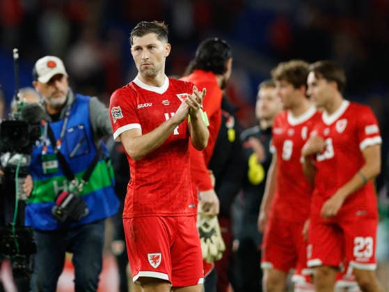 Cardiff, Wales, 1st October 2026. Ben Davies of Wales reacts at full time during the Wales vs Norway UEFA Nations League match at the Cardiff City Stadium, Cardiff. Picture credit should read: Cody Froggatt Sportimage EDITORIAL USE ONLY. No use with unauthorised audio, video, data, fixture lists, club league logos or live services. Online in-match use limited to 120 images, no video emulation. No use in betting, games or single club league player publications. SPI_138_CF_WALES_NORWAY SPI-5050-0138