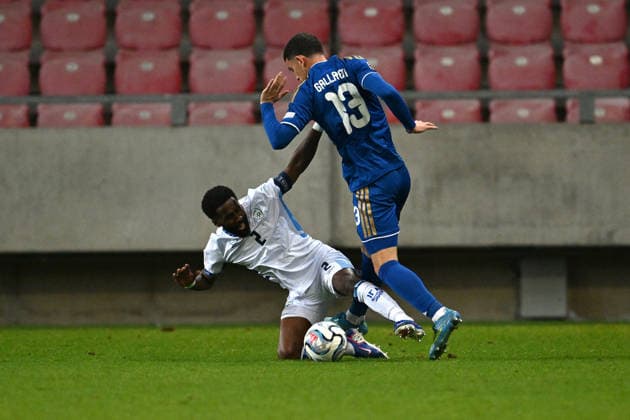 SOCCER - UEFA Nations League - Israel vs. Kosovo Photo by IPA ABACAPRESS.COM89192445 - Dion Gallapeni (Kosovo) against Eli Dasa (Israel) during the Nations League, Matchday 3, League B Group B3, between Israel and Kosovo on October 1, 2026, at Nagyerdei Stadium in Debrecen, Hungary Haifa Israel  Copyright: xIPAxSport ABACAx
