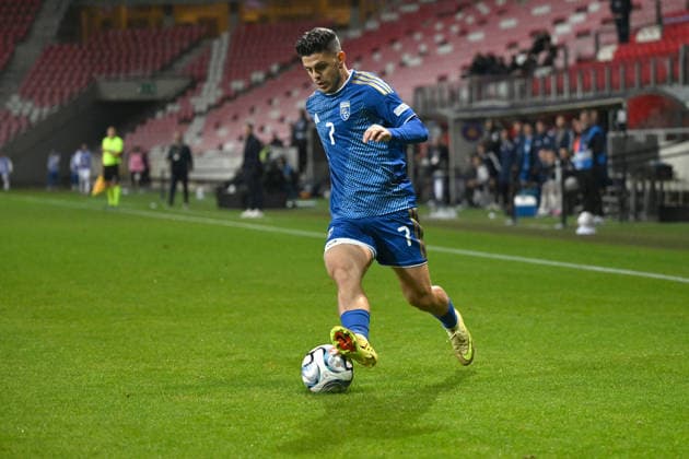 SOCCER - UEFA Nations League - Israel vs. Kosovo Photo by IPA ABACAPRESS.COM89192442 - Milot Rashica (Kosovo) during the Nations League, Matchday 3, League B Group B3, between Israel and Kosovo on October 1, 2026, at Nagyerdei Stadium in Debrecen, Hungary Haifa Israel  Copyright: xIPAxSport ABACAx