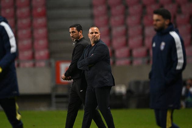 IPA89192909 - Coach Israel Ran ben Simon during the Nations League phase, Matchday 3, League B Group B3, between Israel and Kosovo on October 1, 2026, at Nagyerdei Stadium in Debrecen, Hungary  Copyright: xVincenzoxOrlando IPAxSportx xx IPA89192909
