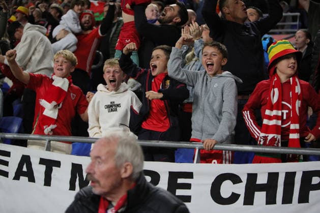Wales v Norway, UEFA Nations League Jubilant Wales fans during the UEFA Nations League match between Wales and Norway at Millenium Stadium, Cardiff, UK on 1 October 2026. Cardiff Millenium Stadium Wales UK Editorial use only , Copyright: xAlunxRobertsx PSI-24949-0083