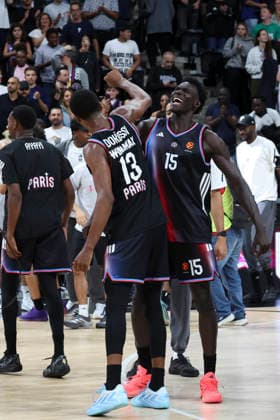 BASKET BALL : Paris Basket Vs Zalgiris Kaunas - Euroligue - 01 10 2026 Allan Dokossi (Paris) - Mouhamed Faye (Paris) ParisFrance  Copyright: xMichaelxBaucherx