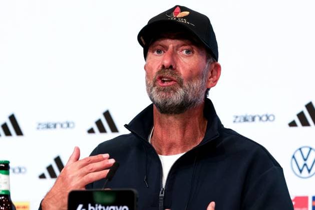 Cheftrainer Juergen Klopp (Deutschland) auf der Pressekonferenz nach dem Heimsieg, Deutschland vs. Serbien, Fussball, DFL, DFB, UEFA Nations League, Saison 2026 2027, Gruppenphase, Gruppe B, Spieltag 3 von 6, 01.10.2026 Muenchen Bayern Deutschland