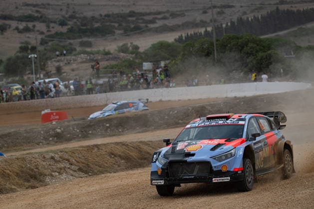 FIA WRC, Motorsport Rallye, WM 2026: Rally Italia Sardegna - Day 1 Daniel Sordo (ESP) and Patricia Saiz (ESP) on a Hyundai i20 N Rally1 in action during the FIA WRC RALY ITALIA SARDEGNA in Alghero, Italy on 1-4 October, 2026. Algero Sardinia Italy  Copyright: xFedericoxManonix originalFilename:manoni-rallyita261001_np5b8.jpg
