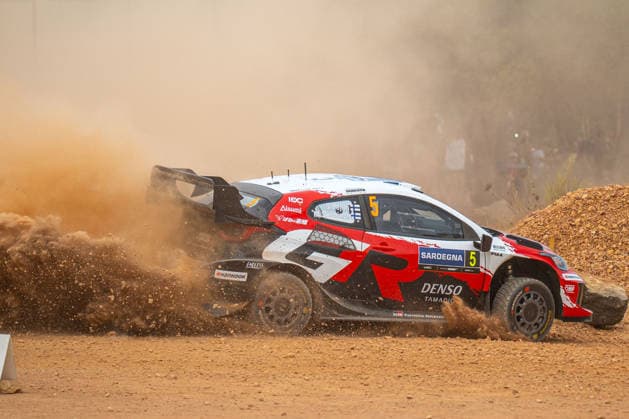 FIA WRC, Motorsport Rallye, WM 2026: Rally Italia Sardegna - Day 1 Sami Pajari (FIN) and Marko Salminen (FIN) on a Toyota GR Yaris Rally1 in action during the FIA WRC RALY ITALIA SARDEGNA in Alghero, Italy on 1-4 October, 2026. Algero Sardinia Italy  Copyright: xFedericoxManonix originalFilename:manoni-rallyita261001_np7kY.jpg