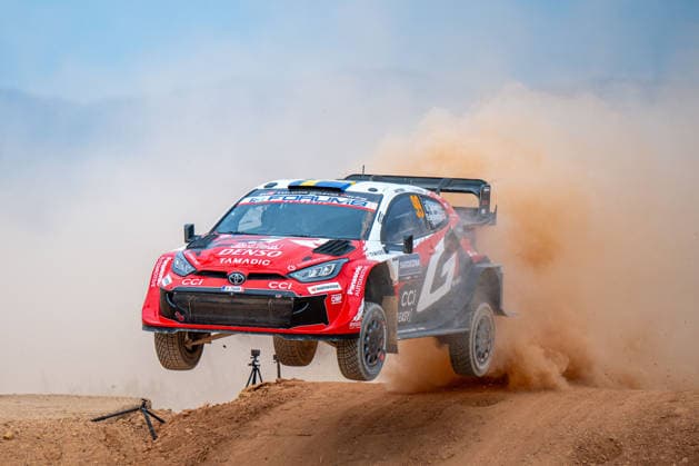 FIA WRC, Motorsport Rallye, WM 2026: Rally Italia Sardegna - Day 1 Oliver Solberg (SWE) and Elliott Edmondson (GBR) on a Toyota GR Yaris Rally1 in action during the FIA WRC RALY ITALIA SARDEGNA in Alghero, Italy on 1-4 October, 2026. Algero Sardinia Italy  Copyright: xFedericoxManonix originalFilename:manoni-rallyita261001_npbZU.jpg