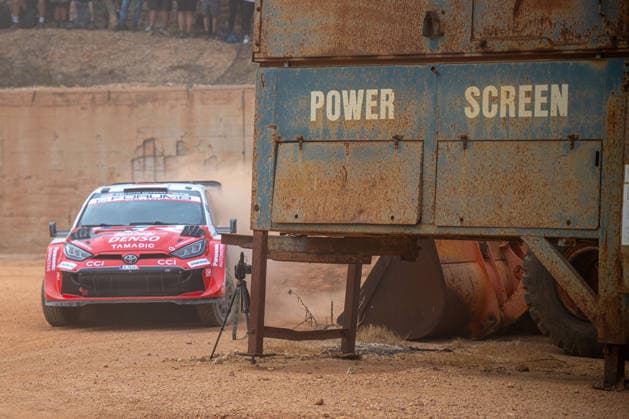 FIA WRC, Motorsport Rallye, WM 2026: Rally Italia Sardegna - Day 1 Takamoto Katsuta (JPN) and Aaron Johnston (IRL) on a Toyota GR Yaris Rally1 in action during the FIA WRC RALY ITALIA SARDEGNA in Alghero, Italy on 1-4 October, 2026. Algero Sardinia Italy  Copyright: xFedericoxManonix originalFilename:manoni-rallyita261001_npfg9.jpg