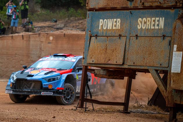 FIA WRC, Motorsport Rallye, WM 2026: Rally Italia Sardegna - Day 1 Adrien Fourmaux (FRA) and Alexandre Coria (FRA) on a Hyundai i20 N Rally1 in action during the FIA WRC RALY ITALIA SARDEGNA in Alghero, Italy on 1-4 October, 2026. Algero Sardinia Italy  Copyright: xFedericoxManonix originalFilename:manoni-rallyita261001_npFtS.jpg