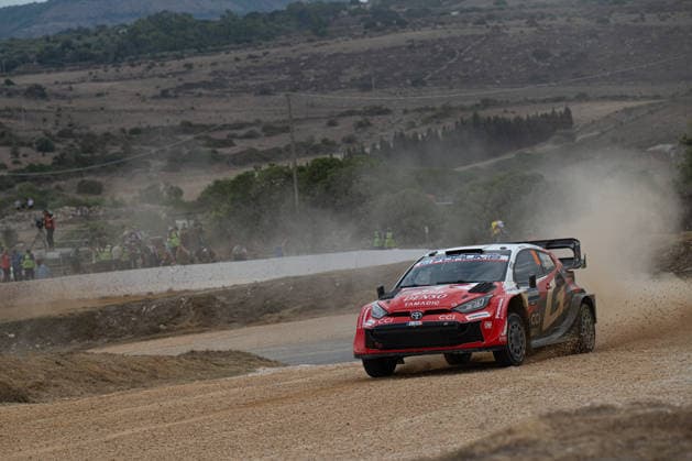 FIA WRC, Motorsport Rallye, WM 2026: Rally Italia Sardegna - Day 1 Takamoto Katsuta (JPN) and Aaron Johnston (IRL) on a Toyota GR Yaris Rally1 in action during the FIA WRC RALY ITALIA SARDEGNA in Alghero, Italy on 1-4 October, 2026. Algero Sardinia Italy  Copyright: xFedericoxManonix originalFilename:manoni-rallyita261001_npIDc.jpg