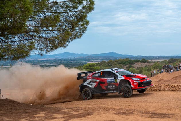 FIA WRC, Motorsport Rallye, WM 2026: Rally Italia Sardegna - Day 1 Sami Pajari (FIN) and Marko Salminen (FIN) on a Toyota GR Yaris Rally1 in action during the FIA WRC RALY ITALIA SARDEGNA in Alghero, Italy on 1-4 October, 2026. Algero Sardinia Italy  Copyright: xFedericoxManonix originalFilename:manoni-rallyita261001_npnNk.jpg