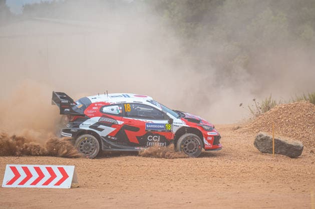 FIA WRC, Motorsport Rallye, WM 2026: Rally Italia Sardegna - Day 1 Takamoto Katsuta (JPN) and Aaron Johnston (IRL) on a Toyota GR Yaris Rally1 in action during the FIA WRC RALY ITALIA SARDEGNA in Alghero, Italy on 1-4 October, 2026. Algero Sardinia Italy  Copyright: xFedericoxManonix originalFilename:manoni-rallyita261001_nprxk.jpg
