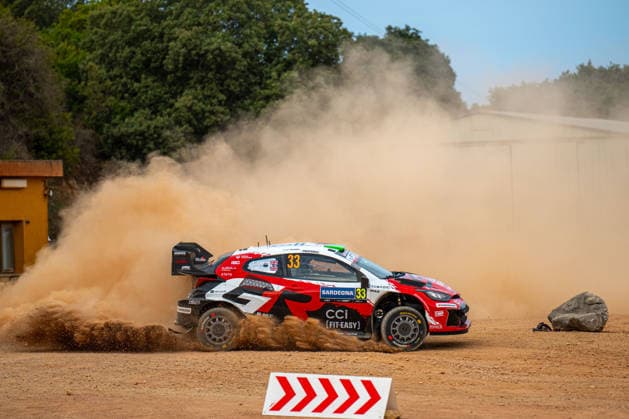 FIA WRC, Motorsport Rallye, WM 2026: Rally Italia Sardegna - Day 1 Elfyn Evans (GBR) and Scott Martin (GBR) on a Toyota GR Yaris Rally1 in action during the FIA WRC RALY ITALIA SARDEGNA in Alghero, Italy on 1-4 October, 2026. Algero Sardinia Italy  Copyright: xFedericoxManonix originalFilename:manoni-rallyita261001_npU8L.jpg