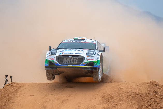 FIA WRC, Motorsport Rallye, WM 2026: Rally Italia Sardegna - Day 1 Jon Armstrong (IRL) and Shane Byrne (IRL) on a Ford Puma Rally1 in action during the FIA WRC RALY ITALIA SARDEGNA in Alghero, Italy on 1-4 October, 2026. Algero Sardinia Italy  Copyright: xFedericoxManonix originalFilename:manoni-rallyita261001_npZ2S.jpg
