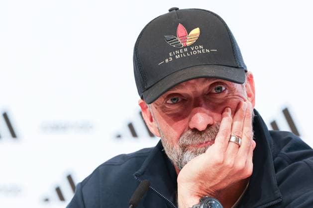 Cheftrainer Juergen Klopp (Deutschland) auf der Pressekonferenz nach dem Heimsieg, Deutschland vs. Serbien, Fussball, DFL, DFB, UEFA Nations League, Saison 2026 2027, Gruppenphase, Gruppe B, Spieltag 3 von 6, 01.10.2026 Muenchen Bayern Deutschland