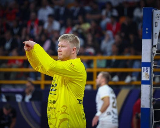 Barcelona v Veszprem - Final IHF Men Handball Club World Championship, WM, Weltmeisterschaft 2026 Emil Nielsen 12 during the final match between Barcelona vs Veszprem in the IHF Men s Handball Club World Championship - Egypt 2026 at New Administrative Capital Hall Cairo Cairo Egypt Copyright: xMohamedxTageldinx