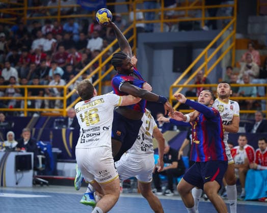 Barcelona v Veszprem - Final IHF Men Handball Club World Championship, WM, Weltmeisterschaft 2026 Dika Mem 10 during the final match between Barcelona vs Veszprem in the IHF Men s Handball Club World Championship - Egypt 2026 at New Administrative Capital Hall Cairo Cairo Egypt Copyright: xMohamedxTageldinx