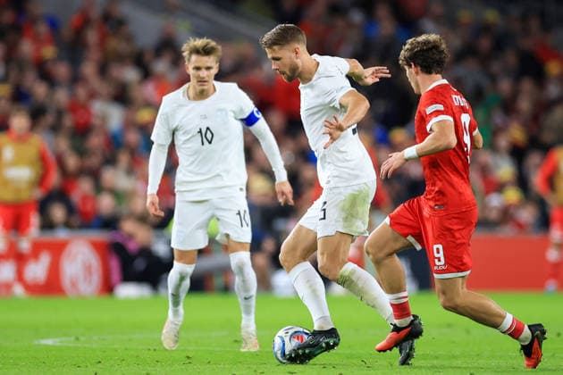 Wales v Denmark UEFA Nations League Kristoffer Ajer Of Norway during the UEFA Nations League Group D match at the Cardiff City Stadium, Cardiff 01 10 2026 UK Newspapers OUT Copyright: xGeraintxNicholasx FIL-24019-0105