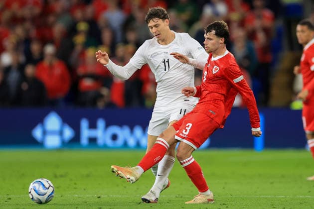 Wales v Denmark UEFA Nations League Neco Williams of Wales during the UEFA Nations League Group D match at the Cardiff City Stadium, Cardiff 01 10 2026 UK Newspapers OUT Copyright: xGeraintxNicholasx FIL-24019-0121