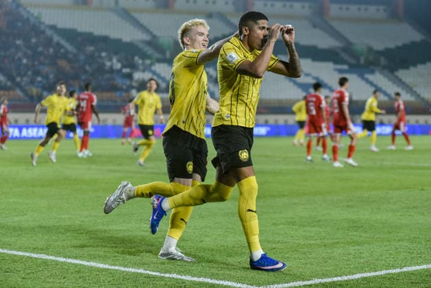 October 1, 2026, Bandung, West Java, Indonesia: Malaysian national team, Nationalteam player BERGSON celebrate a goal against the Singapore national team during the match at FIFA ASEAN Cup 2026 match between Malaysia and Singapore at Si Jalak Harupat Stadium in Bandung, Indonesia. Malaysia wins 6-0. FIFA ASEAN CUP 2026: Malaysia Vs Singapore 6:0  - ZUMAr272 0868363979st Copyright: xDimasxRachmatsyahx