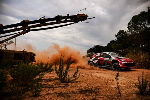 FIA WRC, Motorsport Rallye, WM Rally Italia Sardegna 2026 Elfyn Evans and co-driver Scott Martin of the Toyota Gazoo Racing WRT team drive the Toyota GR Yaris Rally1 during shakedown at the FIA World Rally Championship WRC Rally Italia Sardegna in Alghero, Sardinia, Italy, on October 1, 2026. Alghero Sardinia Italy  Copyright: xLucaxBarsalix originalFilename:barsali-wrcrally261001_npmoJ.jpg