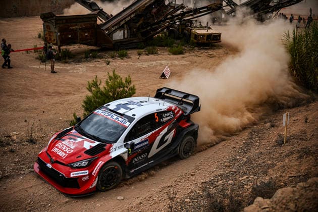 FIA WRC, Motorsport Rallye, WM Rally Italia Sardegna 2026 Sami Pajari and co-driver Marko Salminen of Toyota Gazoo Racing WRT face the press during shakedown in a Toyota GR Yaris Rally1 at the FIA World Rally Championship WRC Rally Italia Sardegna in Alghero, Sardinia, Italy, on October 1, 2026. Alghero Sardinia Italy  Copyright: xLucaxBarsalix originalFilename:barsali-wrcrally261001_npMs8.jpg