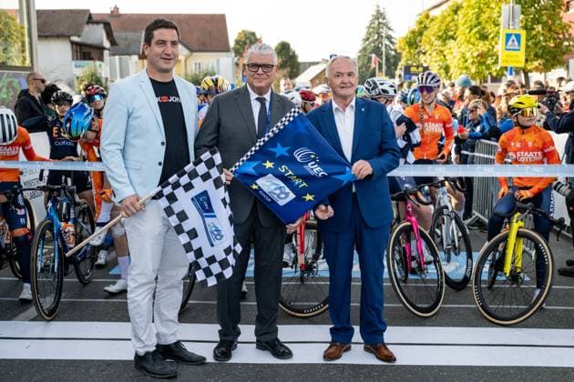 UEC President Enrico DELLA CASA Pictured before the Women U23 Road Race race (88,4km) at the cycling UEC Road European Championships, in Ljubljana, Slovenia Friday 2 October 2026. The UEC Road European Championships are taking place from 02 to 07 October in Ljubljana, Slovenia. JASPER JACOBS DAVIDxPINTENS  x188509525x