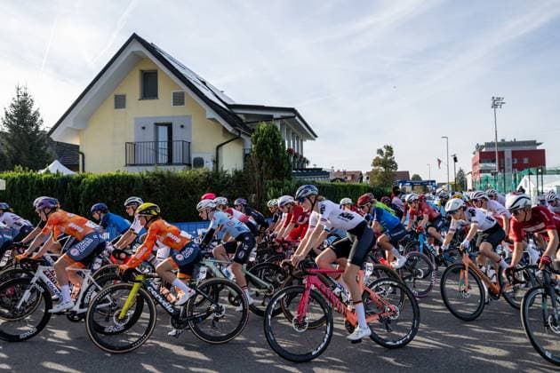 Belgian Lore De Schepper is pictured in action during the Women U23 Road Race race (88,4km) at the cycling UEC Road European Championships, in Ljubljana, Slovenia Friday 2 October 2026. The UEC Road European Championships are taking place from 02 to 07 October in Ljubljana, Slovenia. JASPER JACOBS DAVIDxPINTENS  x188509522x