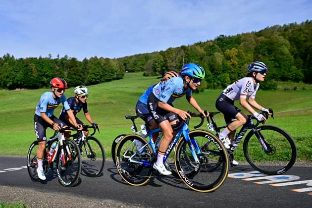 UEC 2026 Road European Championships Ljubljana 02 10 2026 SENCUR, SLOVENIA - OCTOBER 02 : Moerman Tess (BEL), Moors Fleur (BEL) during the Women U23 cycling road race at the 2026 UEC Road European Championships. An UCI Continental Championships cycling race of 88,4 km with start and finsih in Sencur on October 2, 2026 in Sencur, Slovenia, 02 10 2026 Sencur Slovenia  Copyright: xJanxDexMeuleneirx