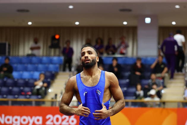 Asian Games 2026 Aichi-Nagoya, Japan Wrestling MFS 65 Kg Semifinals India™s Sujeet Vs Japan™s Olympic Gold Medalist KIYOOKA Katora Sujeet won by 3-3 and entered finals. VPOI 3-1 with points - with Point (s) scored by the opponent. Aichi, Nagoya Japan Copyright: xSeshadrixSukumarx