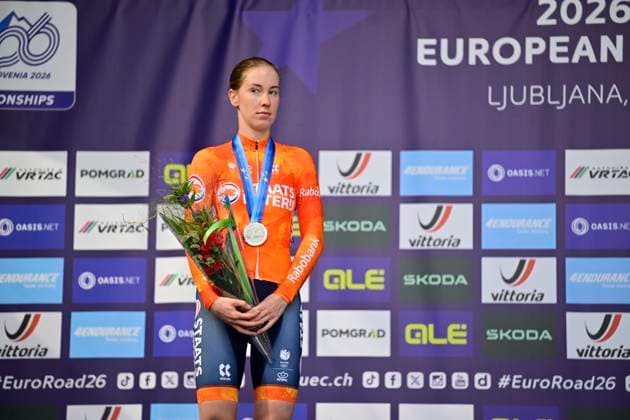 UEC 2026 Road European Championships Ljubljana 02 10 2026 SENCUR, SLOVENIA - OCTOBER 02 : Vinke Nienke (NED) pictured during the podium ceremony of the Women U23 cycling road race at the 2026 UEC Road European Championships. An UCI Continental Championships cycling race of 88,4 km with start and finsih in Sencur on October 2, 2026 in Sencur, Slovenia, 02 10 2026 Sencur Slovenia  Copyright: xJanxDexMeuleneirx