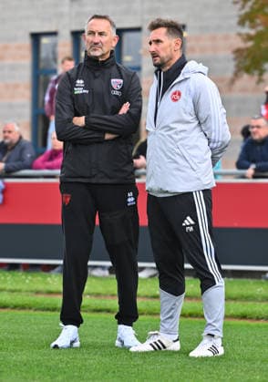 02.10.2026 - Fussball - Saison 2026 2027 - Testspiel Freundschaftsspiel Vorbereitungsspiel: 1. FC Nürnberg Nuernberg FCN ( Club ) - FC Ingolstadt FCI ( Schanzer ) - Sportfoto Zink - xwoxzix - Achim Beierlorzer ( Trainer FC Ingolstadt 04 ) Miroslav Miro Klose ( Trainer 1. FC Nürnberg FCN ) vor Spielbeginn