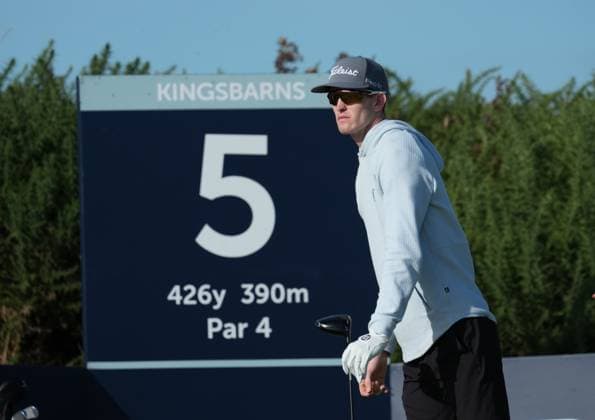Charles Porter on the 5th tee Alfred Dunhill Links Championship, Round 2, Kingsbarns, Tayside, UK, Scotland - 02 Oct 2026 United Kingdom  Copyright: xStuartxWallace Shutterstockx 17181491am