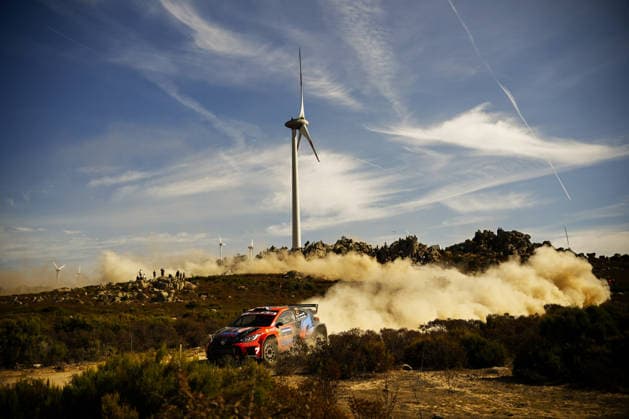 IPA89219289 - Driver Gus Greensmith and co-driver Jonas Andersson of the Team Toyota GR Yaris Rally2 WRC2 are in second place on the second day of the 2026 FIA World Rally Championship WRC, Motorsport Rallye, WM Rally Italia Sardegna, October 2, in Alghero, Sardinia, Italy.  Copyright: xLucaxBarsali IPAxSportx xx IPA89219289