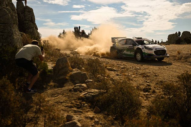 MOTORSPORTS - Rally - WRC, Motorsport Rallye, WM Rally Italia Sardegna Photo by IPA ABACAPRESS.COM89219297 - 55 Driver Joshua McErlean and Co-Driver Eoin Treacy of the M Ford World Rally Team’s Ford Puma Rally1,They are in 2nd place on the second day of the FIA World Rally Championship (WRC) Rally Italia Sardegna 2026 on October 2 in Alghero, Sardinia, Italy Italia Italy  Copyright: xIPAxSport ABACAx