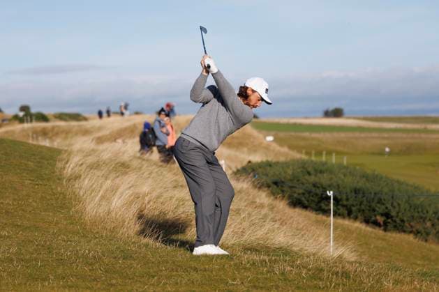 RECORD DATE NOT STATED 2nd October 2026; Kingsbarns Golf Links, St Andrews, Scotland; DP World Tour Golf, Alfred Dunhill Links Championship, Day 2; Tommy Fleetwood of England plays a shot from the rough on the third hole DavidxYoung