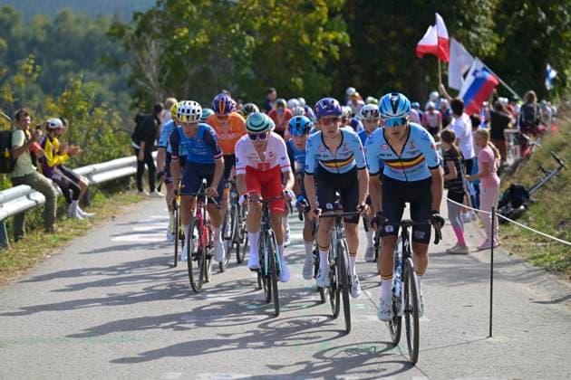UEC 2026 Road European Championships Ljubljana 02 10 2026 LJUBLJANA, SLOVENIA - OCTOBER 02 : riders of Belgium leading the peloton during the Men U23 cycling road race at the 2026 UEC Road European Championships. An UCI Continental Championships cycling race of 141,9 km with start in Ljubljana and finish in Sencur on October 2, 2026 in Ljubljana, Slovenia, 02 10 2026 Ljubljana Slovenia  Copyright: xIvanxBenedettox