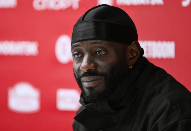 Russia Soccer Friendly Namibia Training 9256256 02.10.2026 Namibia s Deon Hotto attends a news conference on the eve of the friendly soccer match against Russia at Yekaterinburg Arena in Yekaterinburg, Russia. Grigory Sysoev Sputnik Yekaterinburg Russia  Copyright: xGrigoryxSysoevx