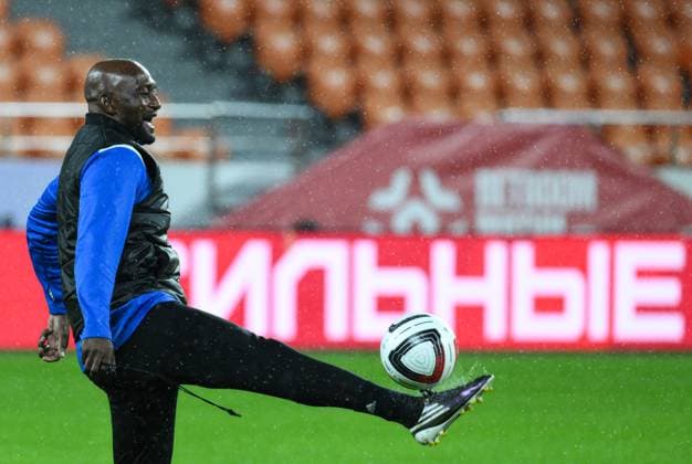 Russia Soccer Friendly Namibia Training 9256328 02.10.2026 Namibia s head coach Collin Benjamin attends a training session on the eve of the friendly soccer match against Russia at Yekaterinburg Arena in Yekaterinburg, Russia. Grigory Sysoev Sputnik Yekaterinburg Russia  Copyright: xGrigoryxSysoevx