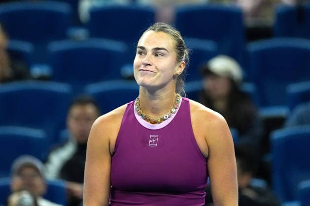 (261002) -- BEIJING, Oct. 2, 2026 -- Aryna Sabalenka of Belarus reacts during the women s singles second round match against Renata Zarazua of Mexico at 2026 China Open tennis tournament in Beijing, China, Oct. 2, 2026. ) (SP)CHINA-BEIJING-TENNIS-CHINA OPEN-WOMEN S SINGLES(CN) JuxHuanzong 