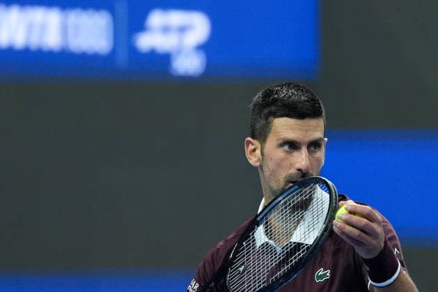 (261002) -- BEIJING, Oct. 2, 2026 -- Novak Djokovic of Serbia reacts during the men s singles second round match between Bu Yunchaokete of China and Novak Djokovic of Serbia at 2026 China Open tennis tournament in Beijing, China, Oct. 2, 2026. ) (SP)CHINA-BEIJING-TENNIS-CHINA OPEN-MEN S SINGLES(CN) JuxHuanzong 