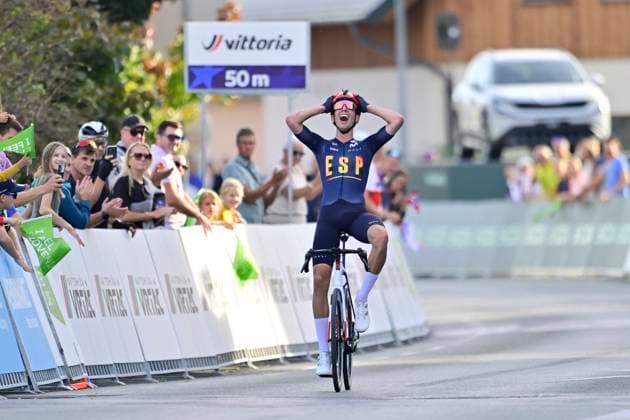 UEC 2026 Road European Championships Ljubljana 02 10 2026 LJUBLJANA, SLOVENIA - OCTOBER 02 : Alvarez Hector (ESP) wins during the Men U23 cycling road race at the 2026 UEC Road European Championships. An UCI Continental Championships cycling race of 141,9 km with start in Ljubljana and finish in Sencur on October 2, 2026 in Ljubljana, Slovenia, 02 10 2026 Ljubljana Slovenia  Copyright: xJanxDexMeuleneirx
