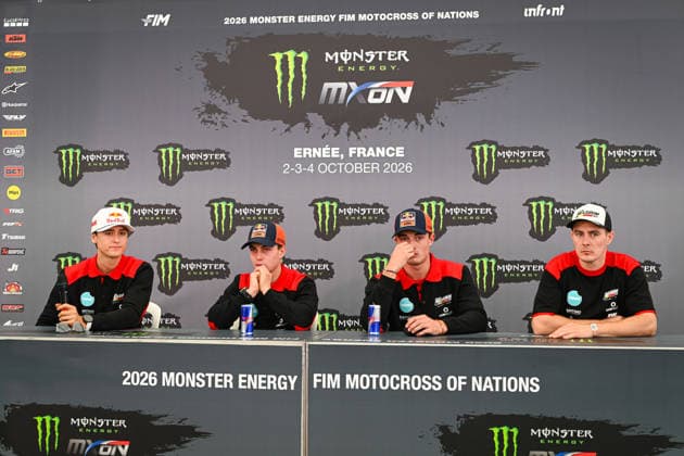 MOTOCROSS : 2026 FIM Motocross of Nations - ErnÃ e circuit - France - 02 10 2026 8 BELGIUM : Lucas COENEN (KTM MXGP) - Sacha COENEN (KTM MX2) - Liam EVERTS (Husqvarna Open), during the 2026 FIM Motocross of Nations, on the ErnÃ e circuit, France, from October 2 to 4, 2026. ERNEE CIRCUITFrance  Copyright: xMPSxAGENCYx