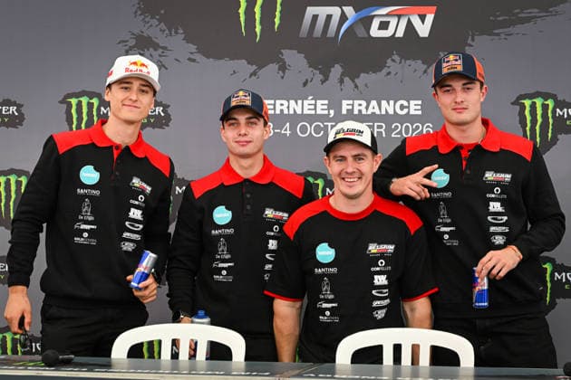 MOTOCROSS : 2026 FIM Motocross of Nations - ErnÃ e circuit - France - 02 10 2026 8 BELGIUM : Lucas COENEN (KTM MXGP) - Sacha COENEN (KTM MX2) - Liam EVERTS (Husqvarna Open), during the 2026 FIM Motocross of Nations, on the ErnÃ e circuit, France, from October 2 to 4, 2026. ERNEE CIRCUITFrance  Copyright: xMPSxAGENCYx