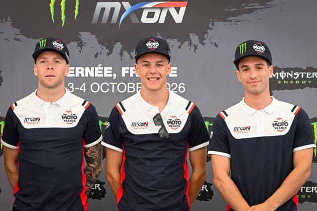 MOTOCROSS : 2026 FIM Motocross of Nations - ErnÃ e circuit - France - 02 10 2026 22 FRANCE : Romain FEBVRE (Kawasaki MXGP) - Mathis VALIN (Kawasaki MX2) - Tom VALLE (Honda Open), during the 2026 FIM Motocross of Nations, on the ErnÃ e circuit, France, from October 2 to 4, 2026. ERNEE CIRCUITFrance  Copyright: xMPSxAGENCYx